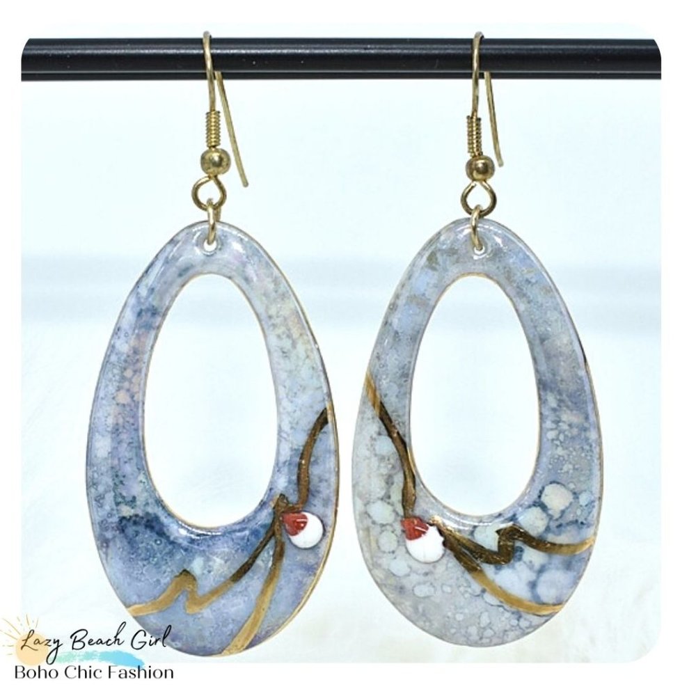 Hand Painted Porcelain Earrings